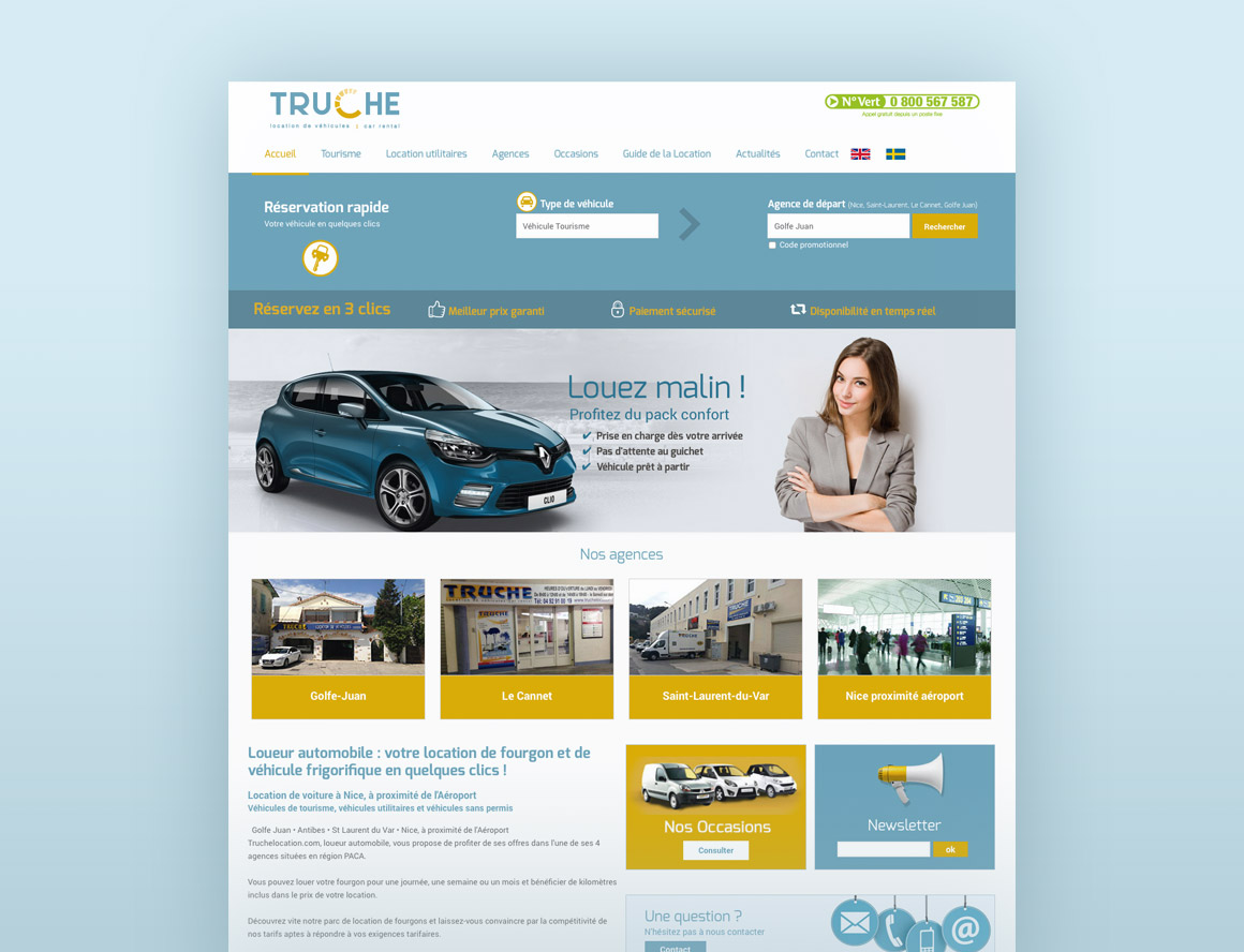 Design site de location de voiture
