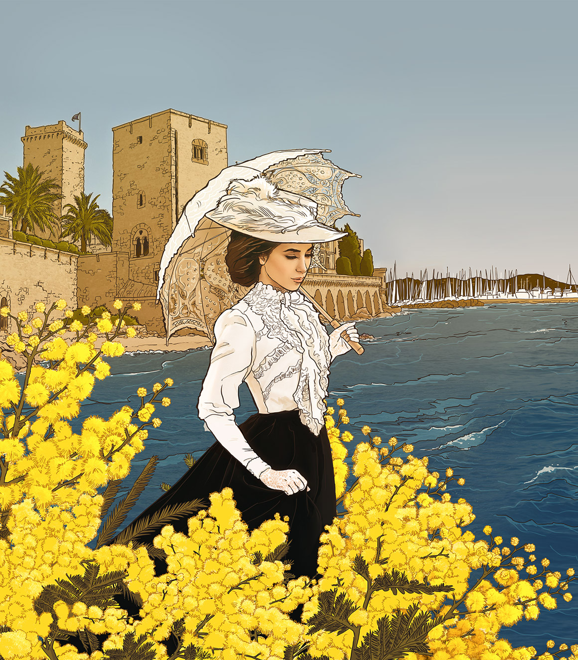 Illustration pour la fête du mimosa