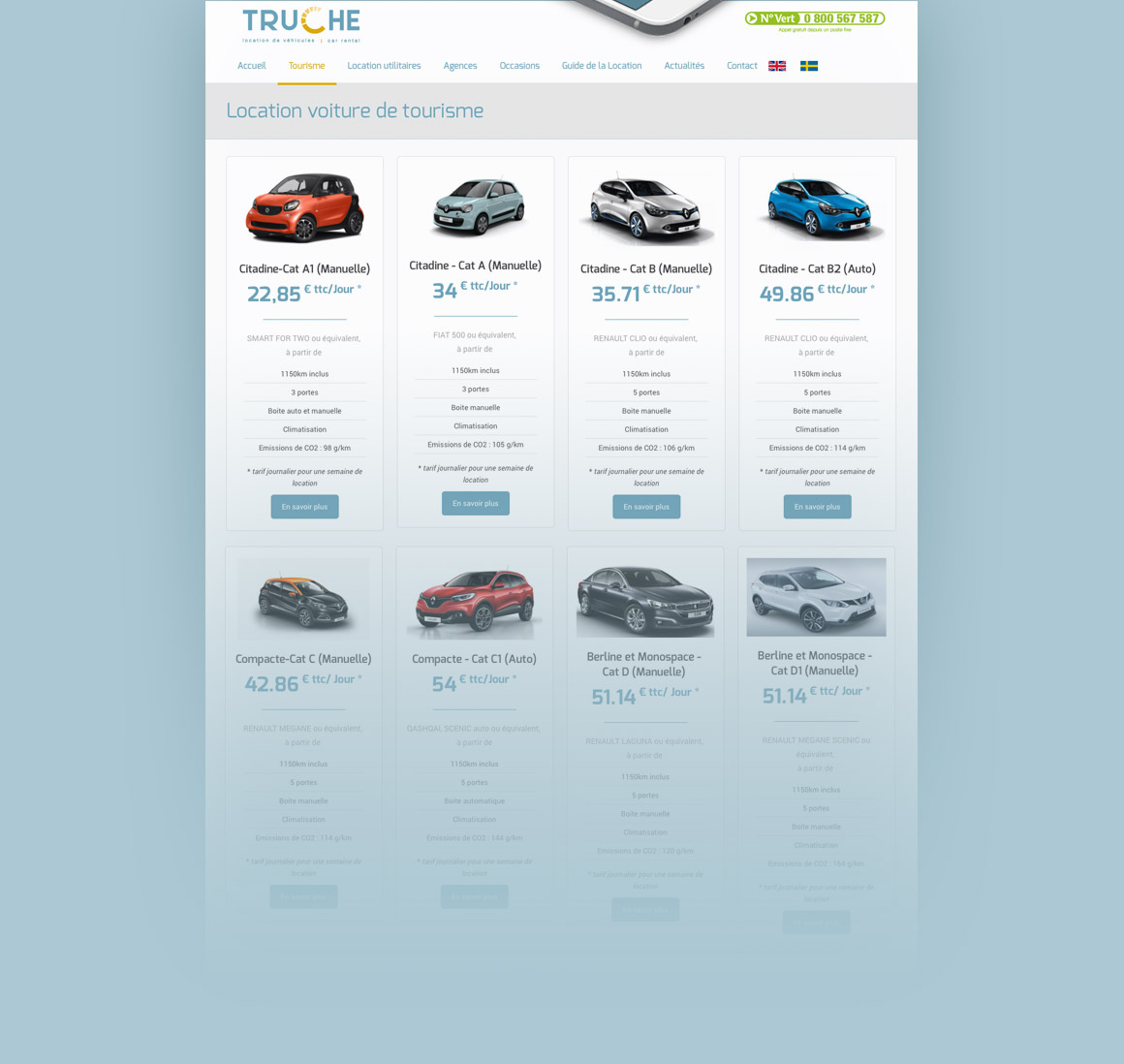 Design site de location de voiture